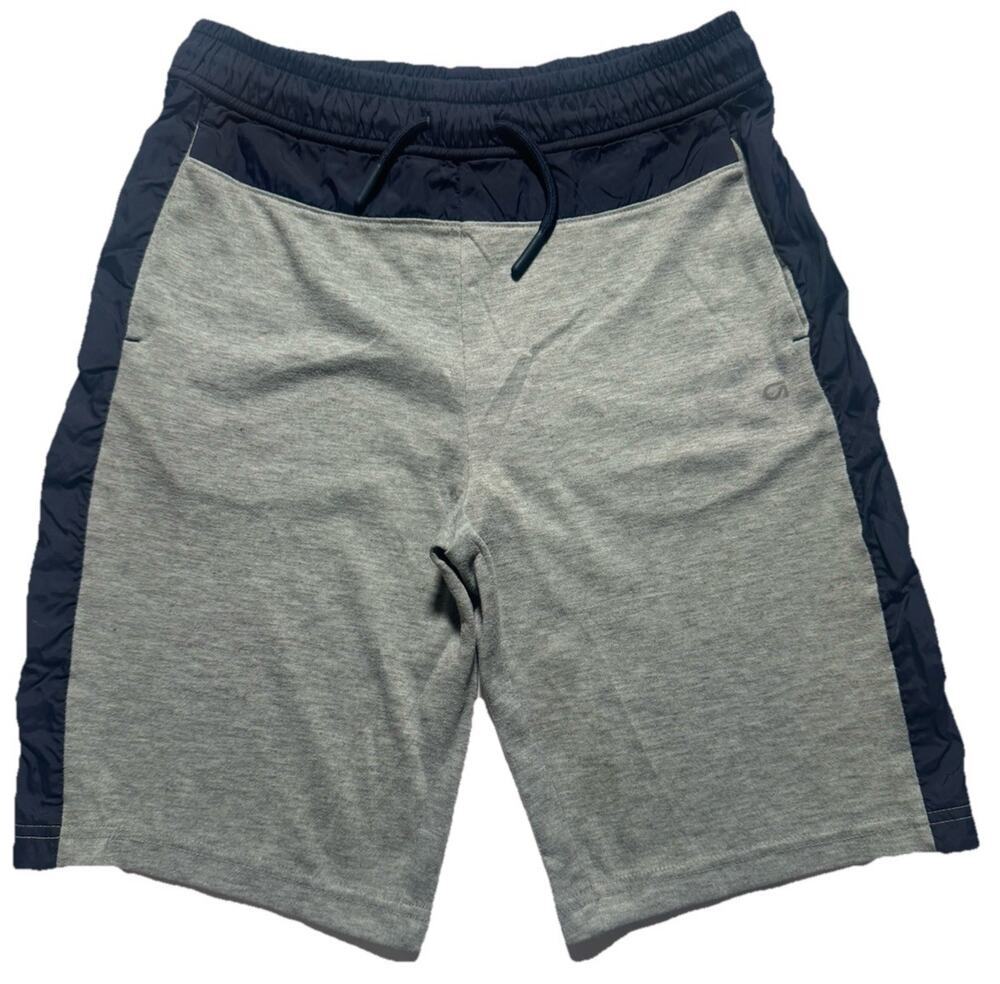 GapFit Kids XL 12-13 Gray Navy Athletic Shorts Drawstring Activewear